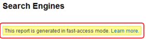 Google Analytics Fast Access Mode